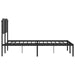Queen Size Metal Bed Frame with Headboard Black 150x200 Cm