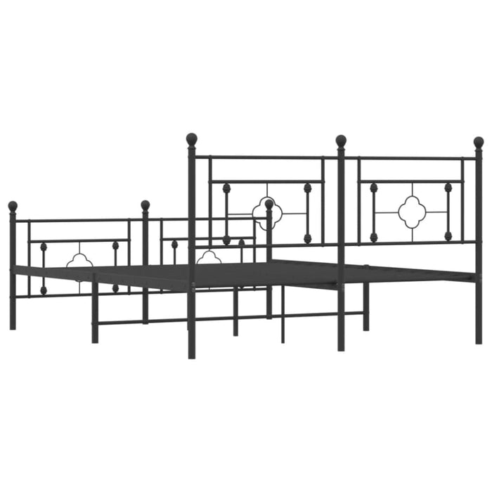 Queen Size Metal Bed Frame with Headboard and Footboard