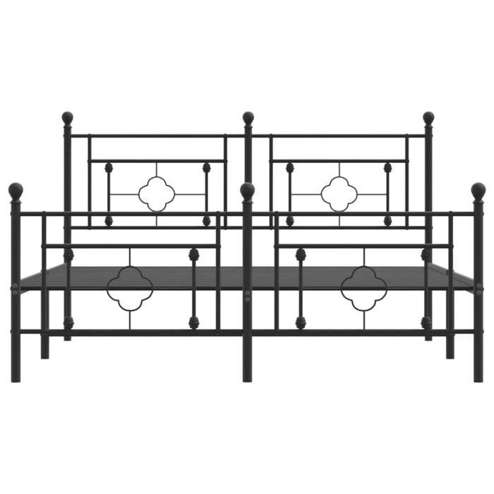 Queen Size Metal Bed Frame with Headboard and Footboard