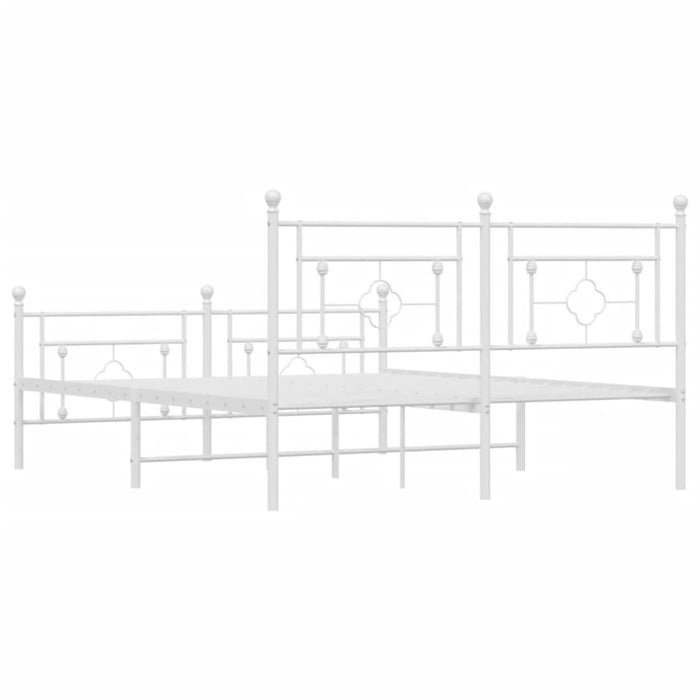 Queen Size Metal Bed Frame with Headboard and Footboard