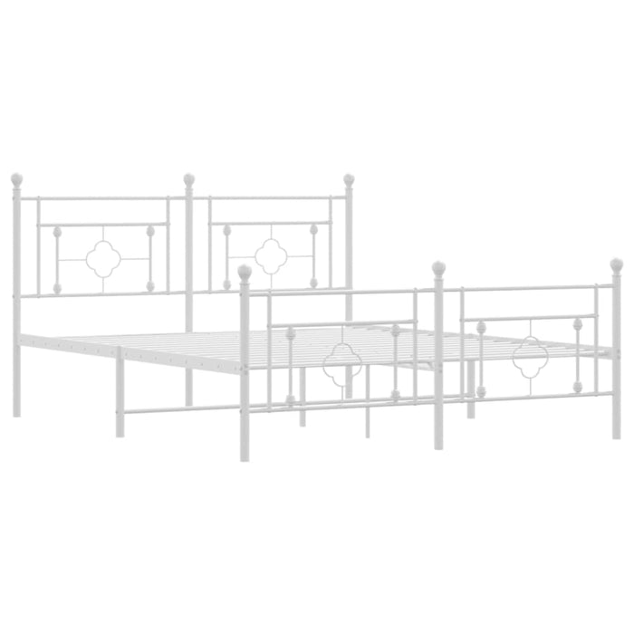 Queen Size Metal Bed Frame with Headboard and Footboard