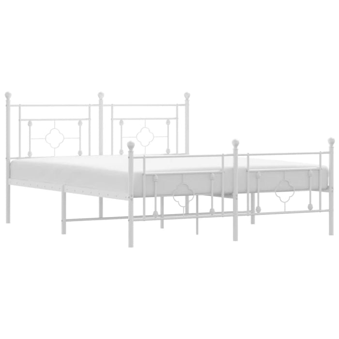 Queen Size Metal Bed Frame with Headboard and Footboard