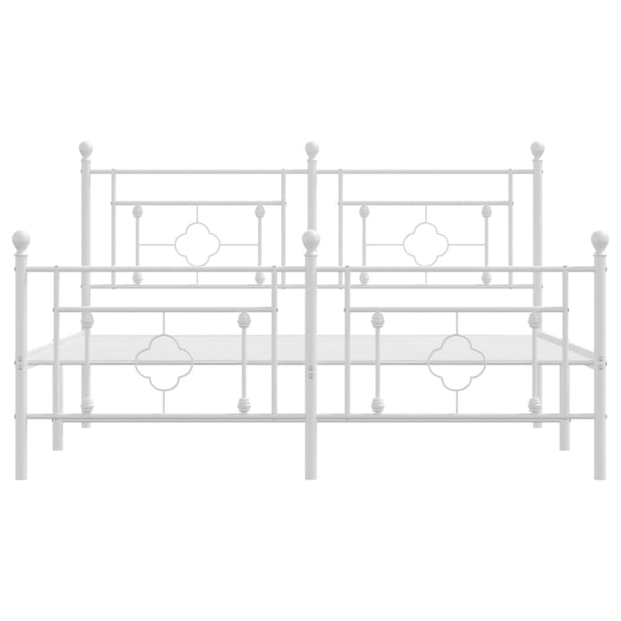 Queen Size Metal Bed Frame with Headboard and Footboard