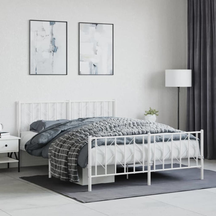 Queen Size Metal Bed Frame with Headboard