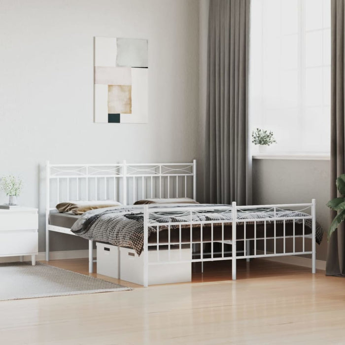 Queen Size Metal Bed Frame with Headboard