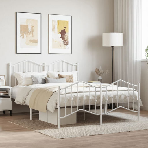 Queen Size Metal Bed Frame with Headboard