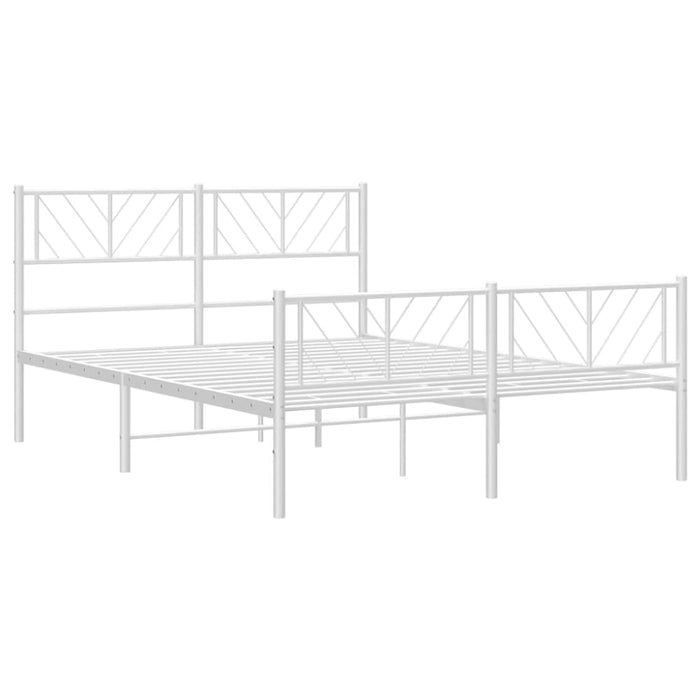 Queen Size Metal Bed Frame with Headboard and Footboard