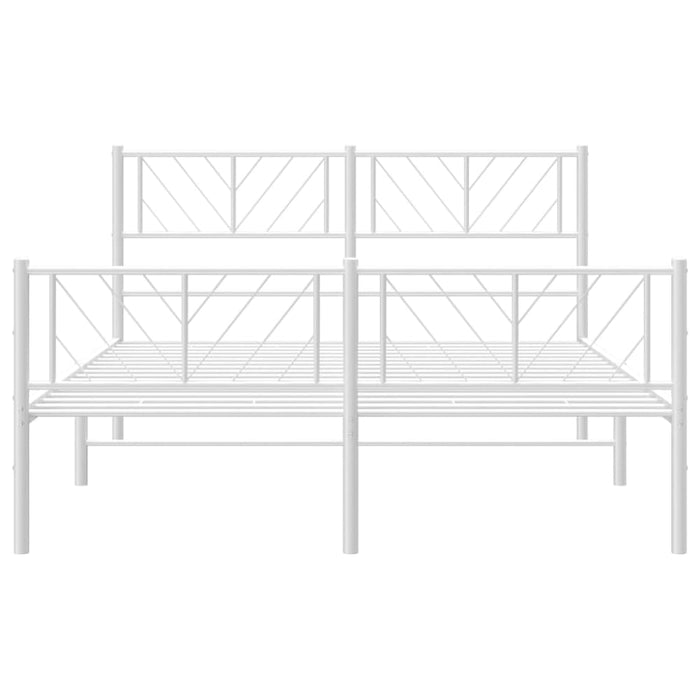 Queen Size Metal Bed Frame with Headboard and Footboard