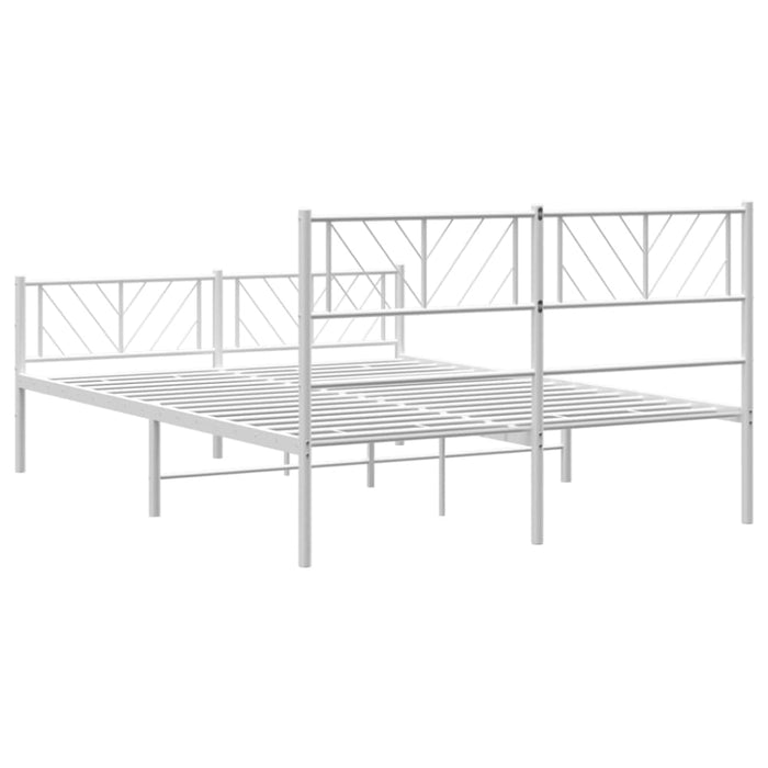 Queen Size Metal Bed Frame with Headboard and Footboard