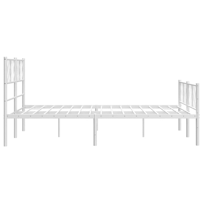 Queen Size Metal Bed Frame with Headboard and Footboard