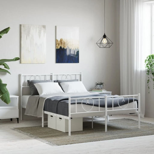 Queen Size Metal Bed Frame with Headboard and Footboard