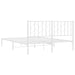 Queen Size Metal Bed Frame with Headboard White 150x200 Cm