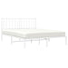 Queen Size Metal Bed Frame with Headboard White 150x200 Cm