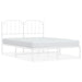 Queen Size Metal Bed Frame with Headboard White 150x200 Cm