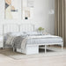 Queen Size Metal Bed Frame with Headboard White 150x200 Cm