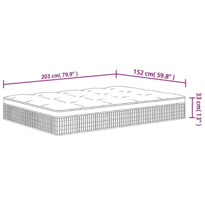 Queen Size Pocket Spring Mattress Medium Firm 153x203 Cm
