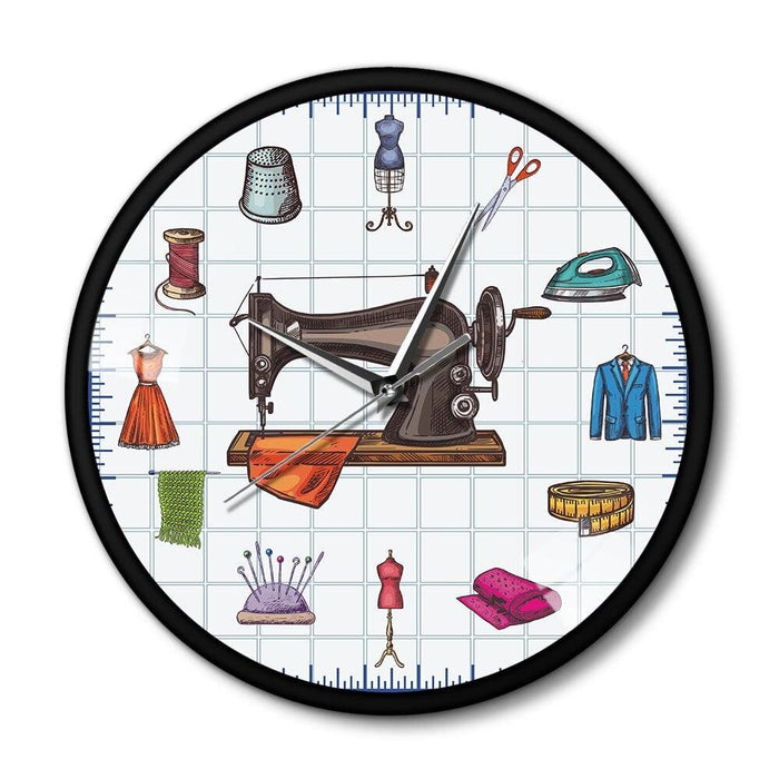 Quilting Time Seamstress Crafting Room Wall Art Clock Watch