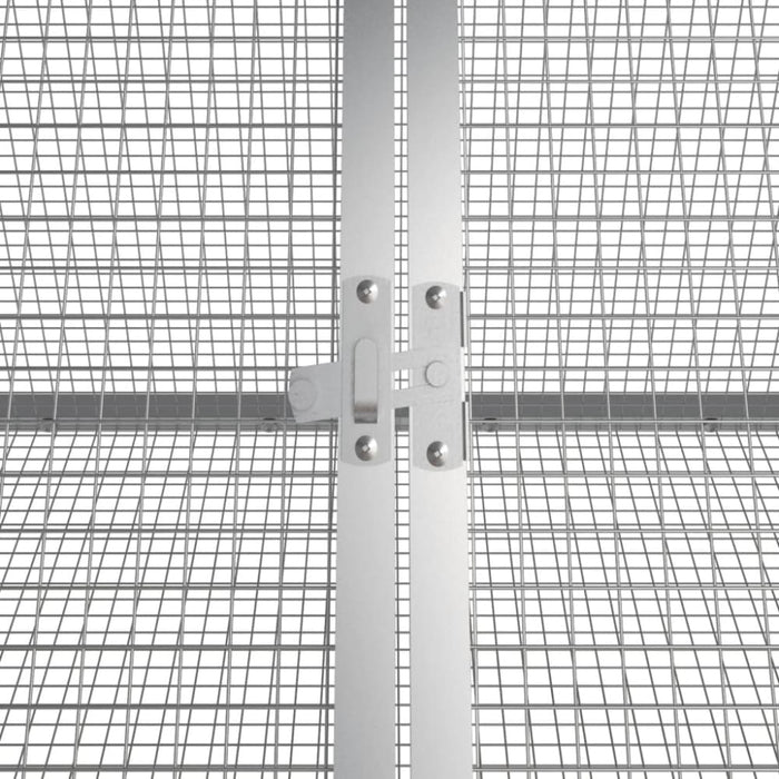 Rabbit Cage Grey 201.5x80.5x71 Cm Galvanised Steel Oioptn