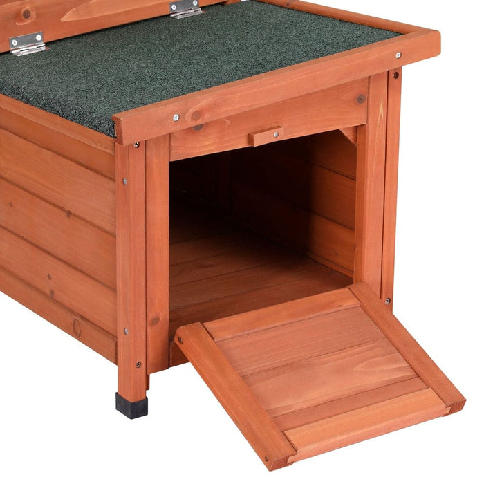 Rabbit Hutch Outdoor Cat House Wooden Shelter Condo Small
