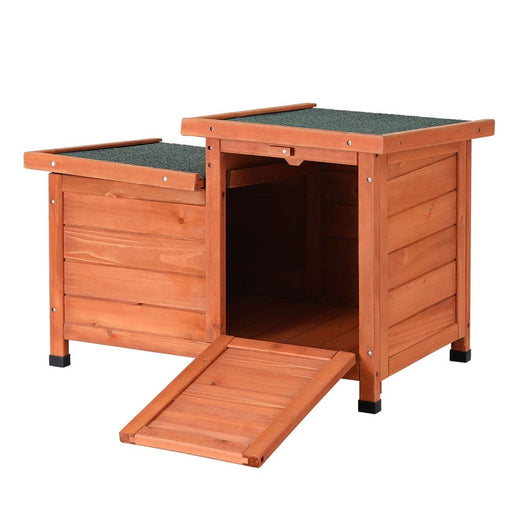 Rabbit Hutch Outdoor Cat House Wooden Shelter Condo Small