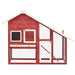 Rabbit Hutch Red and White Solid Firwood Oibnio