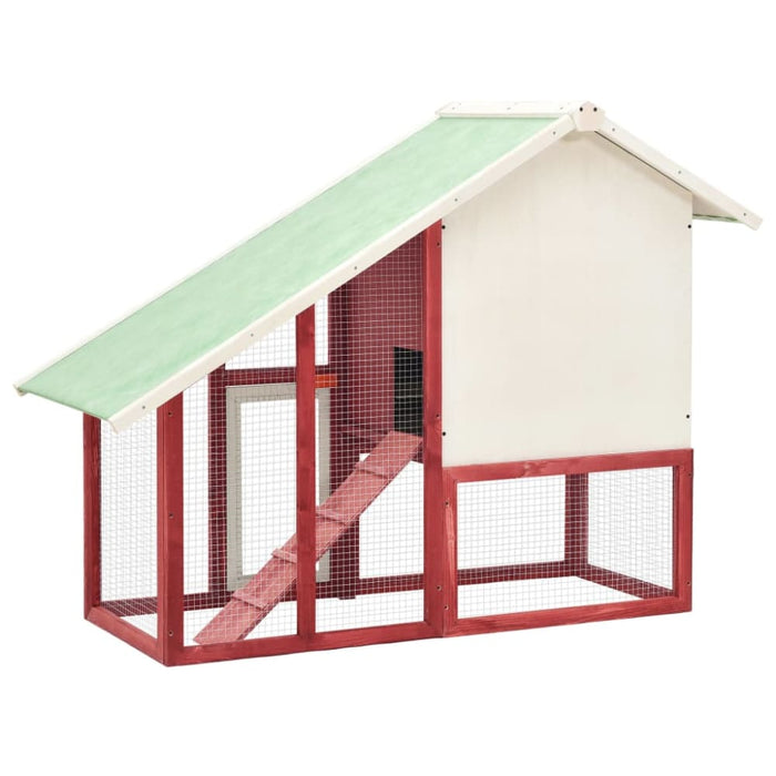 Rabbit Hutch Red and White Solid Firwood Oibnio