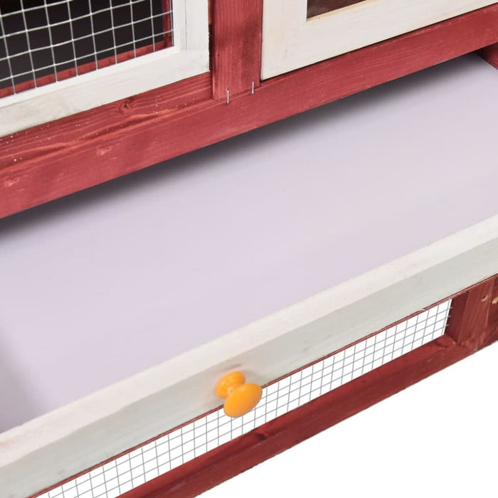 Rabbit Hutch Red and White Solid Firwood Oibnio