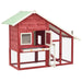 Rabbit Hutch Red and White Solid Firwood Oibnio