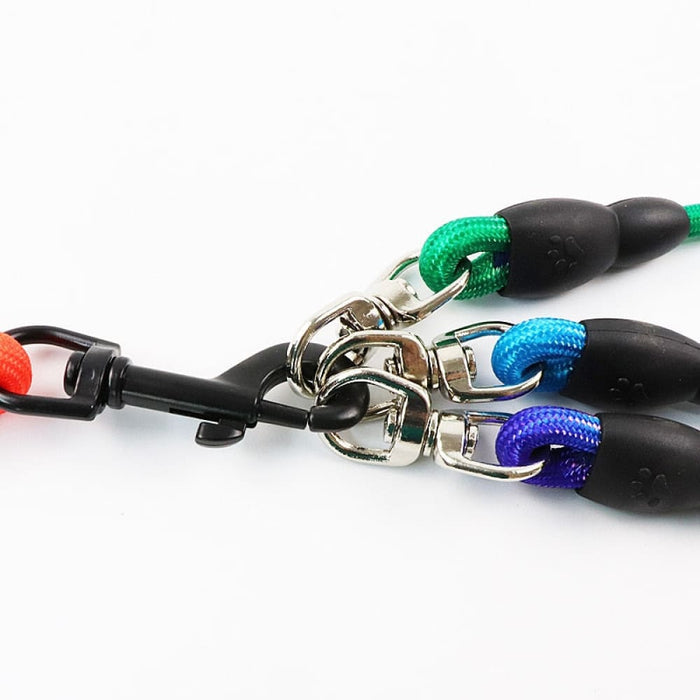 Rainbow Design 3 in 1 Nylon Leash with Durable Black Hook