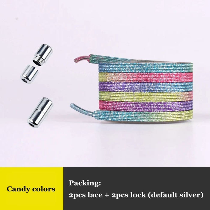 Rainbow Elastic Sneakers Colourful Flat B&s Without Ties