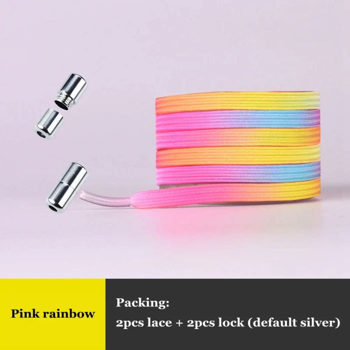 Rainbow Elastic Sneakers Colourful Flat B&s Without Ties