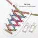 Rainbow Elastic Sneakers Press Lock Without Ties Shoe Laces