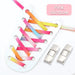Rainbow Elastic Sneakers Press Lock Without Ties Shoe Laces