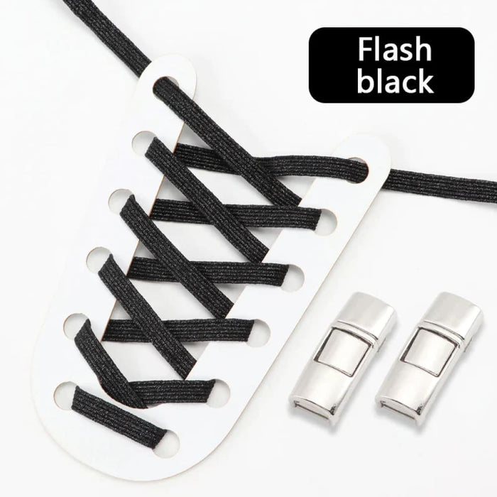 Rainbow Elastic Sneakers Press Lock Without Ties Shoe Laces