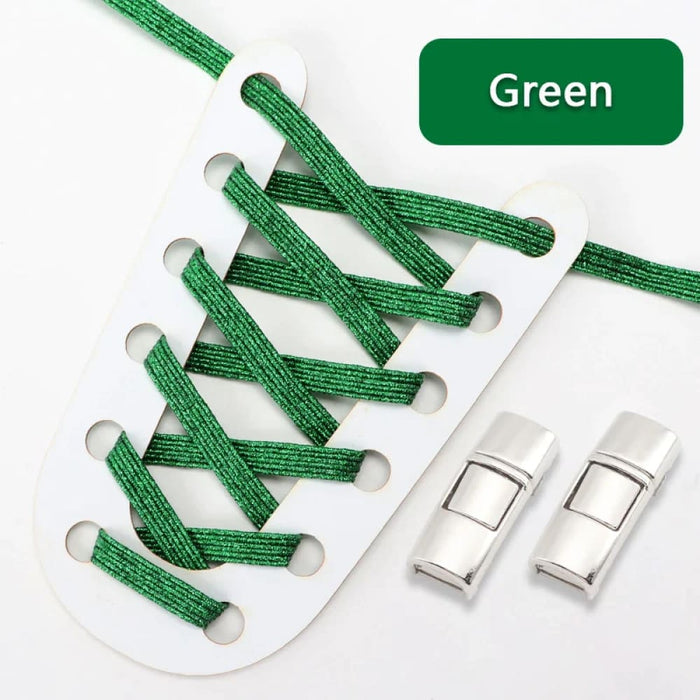 Rainbow Elastic Sneakers Press Lock Without Ties Shoe Laces