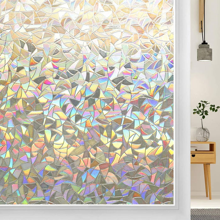 Rainbow Window Film Privacy Stain Glass Non - adhesive 3d