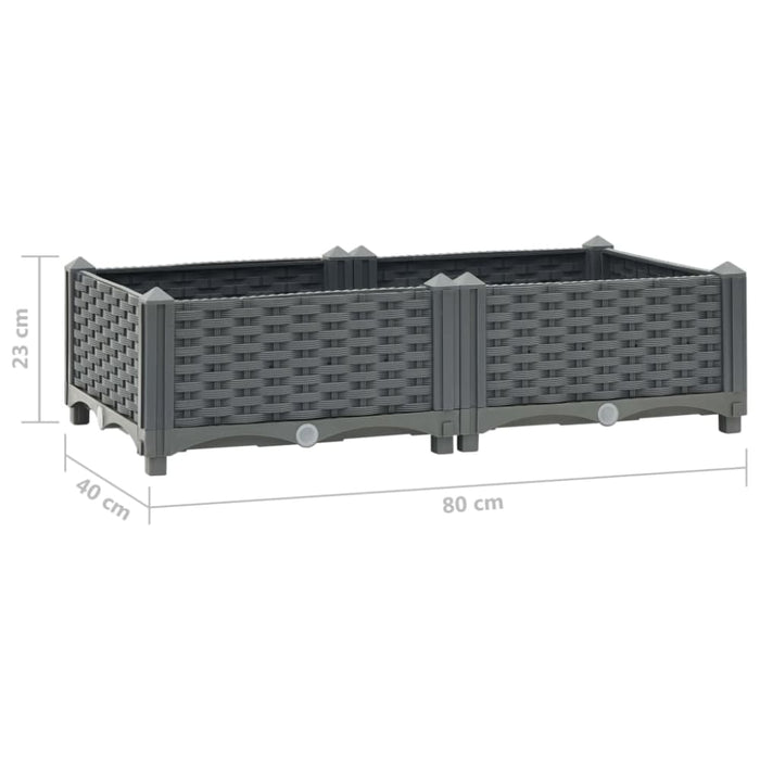 Raised Bed 80x40x23 Cm Polypropylene Tobtkn