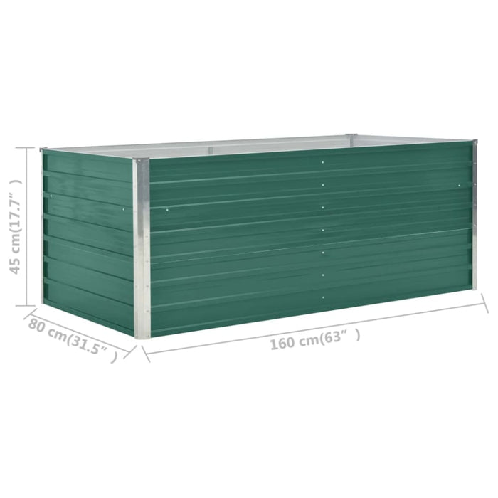 Raised Garden Bed 160x80x45 Cm Galvanised Steel Green Aiboa