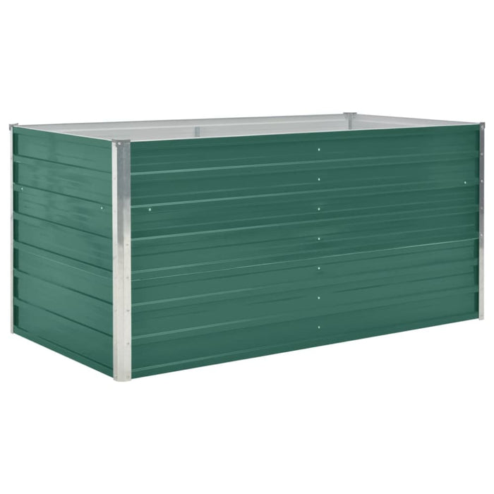 Raised Garden Bed 160x80x77 Cm Galvanised Steel Green Aibob
