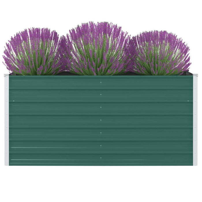 Raised Garden Bed 160x80x77 Cm Galvanised Steel Green Aibob