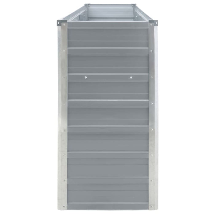 Raised Garden Bed 320x40x77 Cm Galvanised Steel Grey Aiban