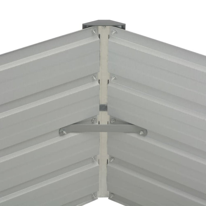 Raised Garden Bed Brown 129x129x46 Cm Galvanised Steel Apiob