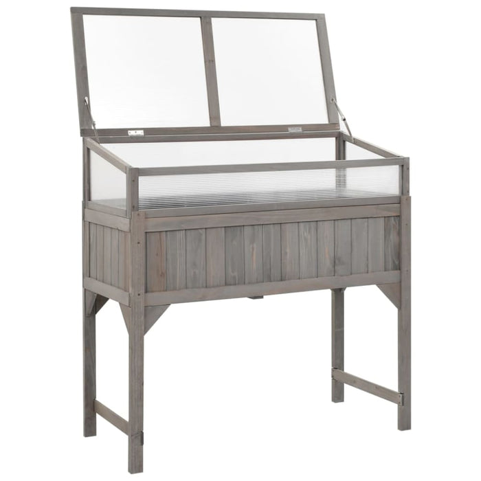 Raised Bed with Greenhouse 110x54x120 Cm Solid Fir Wood