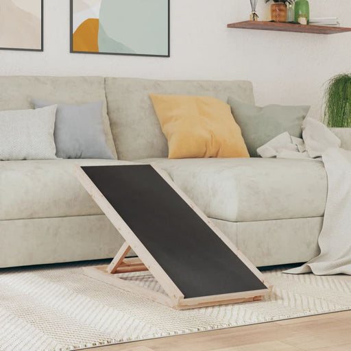 Dog Ramp Grey 100x40 Cm Solid Wood Fir Oixaoi