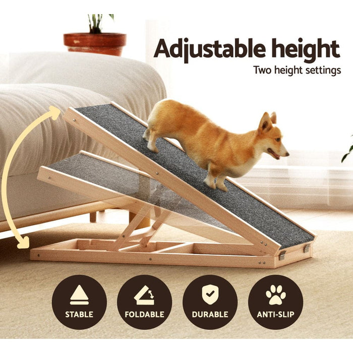 I.pet Dog Ramp Steps Adjustable Height for Bed Sofa Car