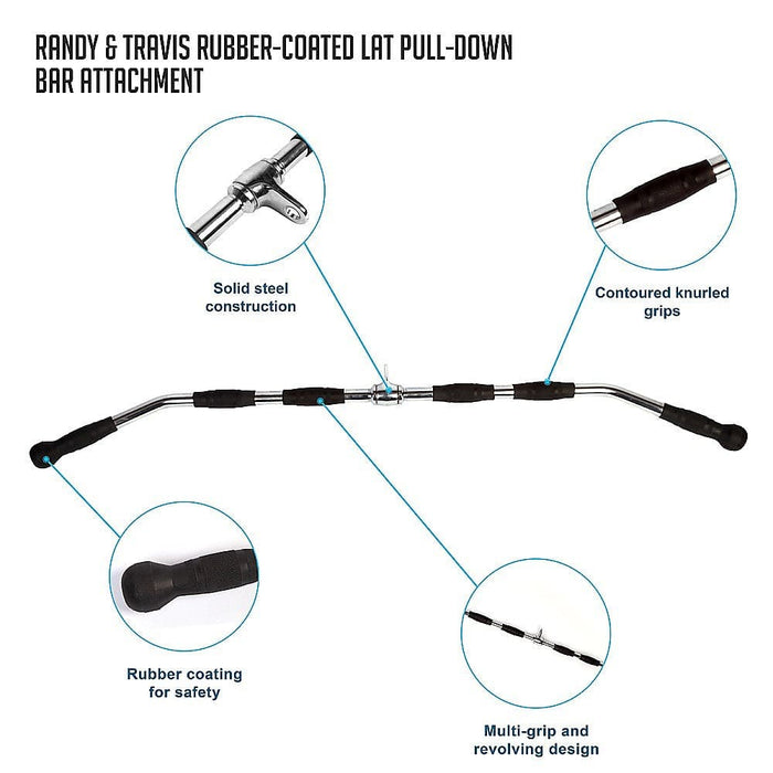 Randy & Travis Rubber-coated Lat Pull-down Bar Attachment