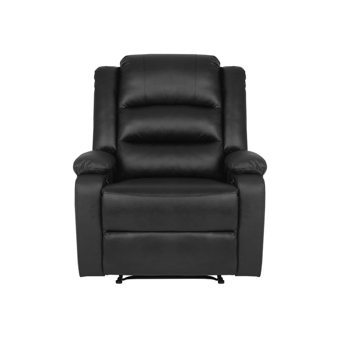 Recliner Chair Armchair Padded Lounge With Side Pocket Leather Black