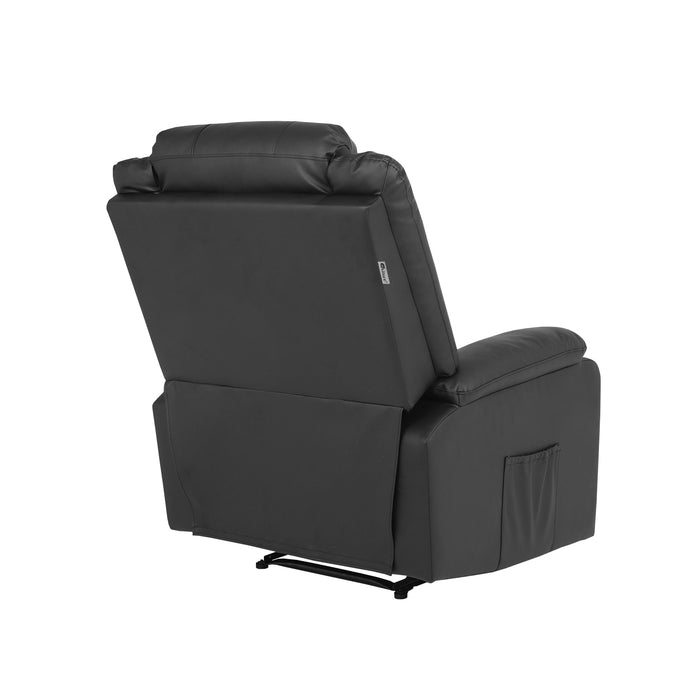 Recliner Chair Armchair Padded Lounge With Side Pocket Leather Black