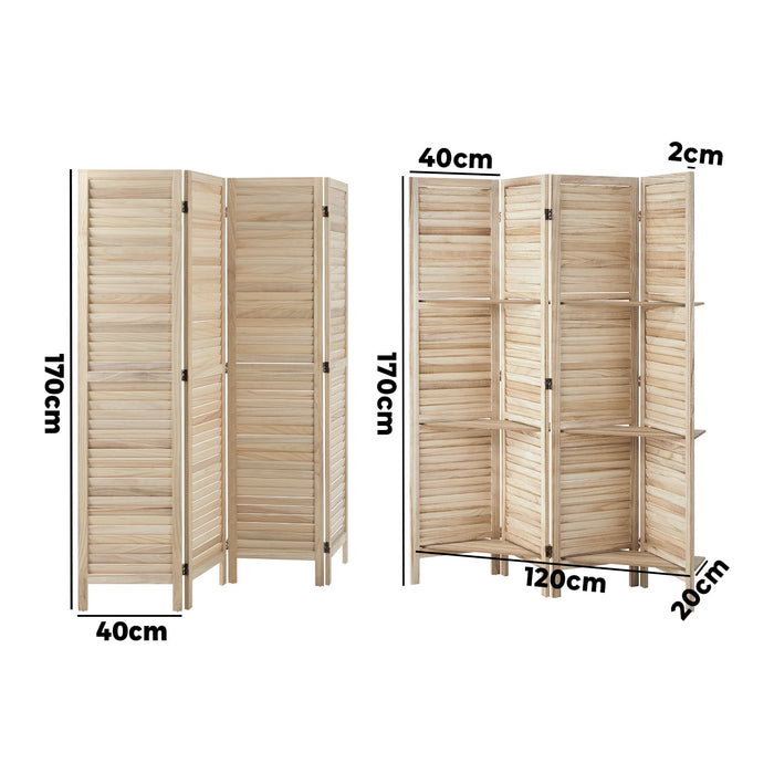 4 / 6 / 8 Panel Room Divider Privacy Screen Partition Timber Wooden Fold