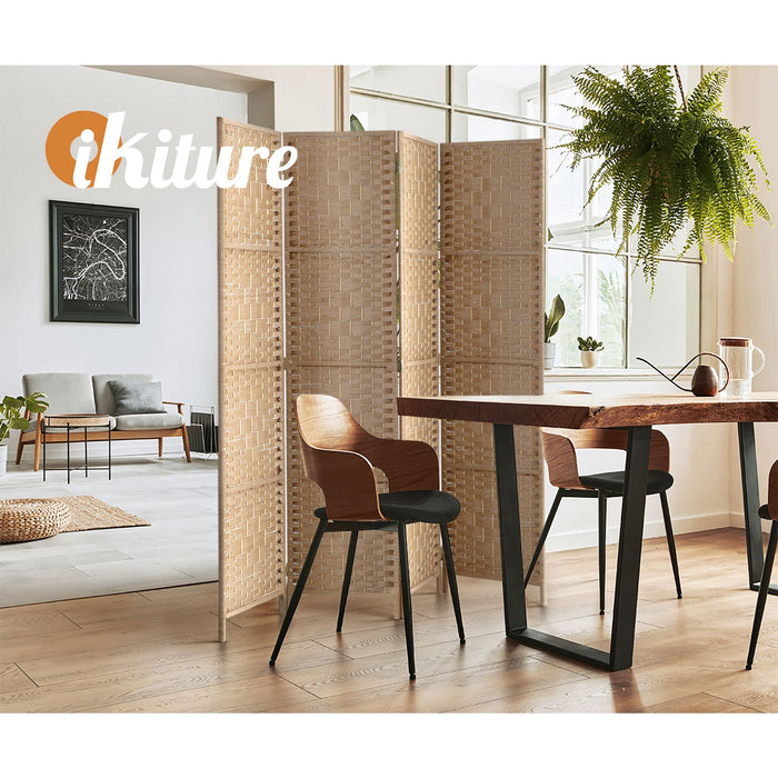 4 Panel Room Divider Privacy Screen Dividers Woven Wood Fold Stand